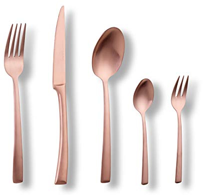 ECHTWERK Tafelbesteck Avelino, Bronze Edition, 30-teilig, Essbesteck für bis zu 6 Personen, Edelstahl 18/10, mattiert, Hochwertiges Besteck Set, für festliche Tafeln, inkl. Aufbewahrungs-Kassette