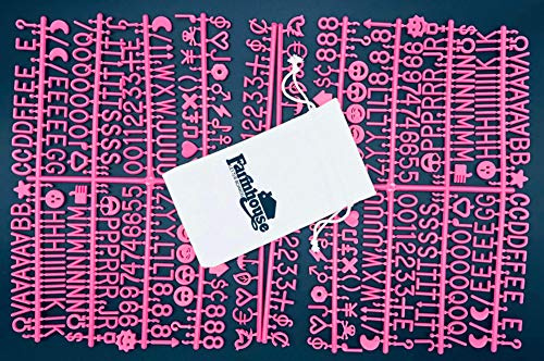 Light Pink Letter Set for Changeable Felt Letter Boards, 3/4 460 Characters (Includes Letters, Symbols / Emojis, Numbers, Punctuation) & Burlap Storage Bag (Light Pink)