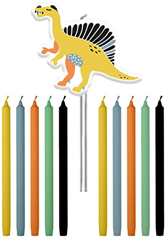 Folat Bougies Dino Roars 10cm-11 pièces, 68381, Multicolore, 10 centimeters