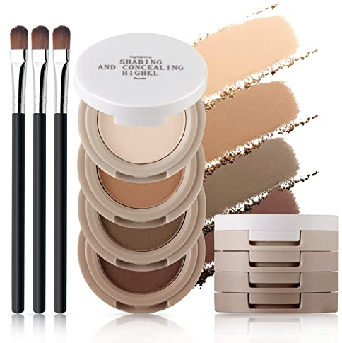 HOSAILY 4 in 1 Matte Nude Eyeshadow Palette, Neutral Taupe Brown Eye Shadow for Older Women, Highly Pigmented Blendable Powder Eyeshadow Makeup, paleta de sombras de ojos