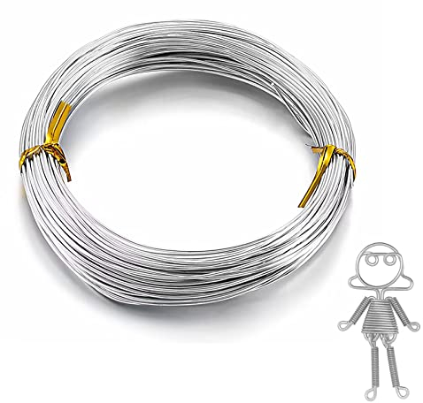 50m Basteldraht 1mm Silber Schmuckdraht Silberdraht Aludraht Draht Basteln Aluminium Basteldraht Modellierdraht für Schmuckherstellung Modellbau