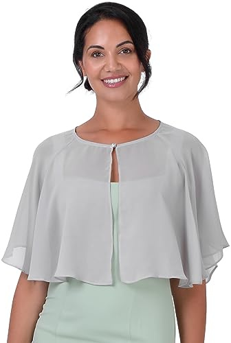 BlackButterfly Mantella Donna Chiffon | Chiusura con Un Bottone, Copre le Spalle, Davanti Aperto, Matrimoni e Feste, Leggera, Taglia Unica