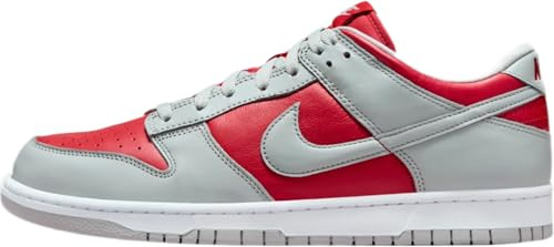 NIKE Dunk Low Qs Mens Fashion Trainers in Grey Red - 8 UK