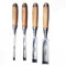 4 Stück Holz Meißel Set,Stechbeitel Rund Gebogen Hohlbeitel Set,CR-V Stahl halbkreisförmige Kante 8mm/12mm/18mm/24mm für DIY Kunsthandwerk,Holzarbeiten
