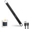 JIEYUCHU Accendino Elettrico, USB Accendino Ricaricabile con Serratura di Sicurezza, Antivento Senza Fiamma, Accendino Lungo per Candele, Campeggio, Stufe, Barbecue (Nero)