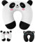 Alaoo Nackenkissen Kinder, Memory Foam Nackenstütze, Reisekissen U-förmiges Nackenstützkissen, Cartoon Tier Nackenhörnchen, Stützkissen für Auto Zug Büro Heim Flugzeug für Reisen (Panda)