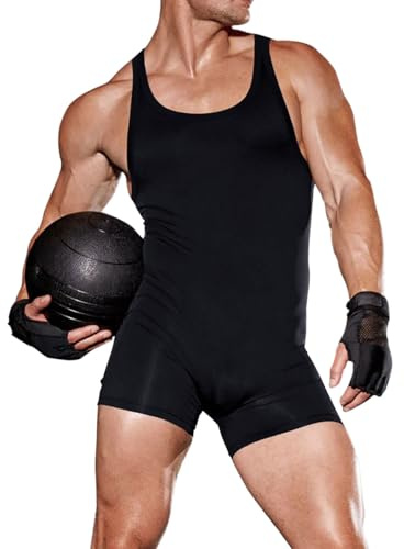 Mens Sports Singlet & Active Tank TopsOne Piece Workout Singlet/Lightweight/Quick - Dry/for Home Yoga,Training, Bodybuilding Black L