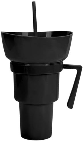 Genérico Tasse pour boissons et snacks - Gobelet de boisson avec bol pour snacks sur la partie - Conteneur portable pour boissons et aliments pour adultes, enfants et bébés en extérieur, voyage
