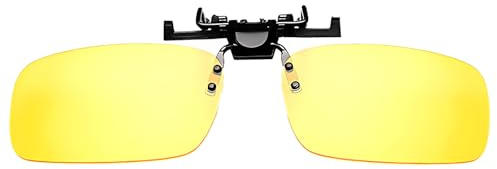 Clip Lunettes de Soleil, Clip Lunettes Conduite Nuit Polarisées Verres Jaunes HD Léger et Confortable efficacement l'éblouissement causé par les phares des voitures pour Nocturne Conduite Homme Femme
