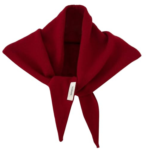 Ferricult Bufanda Triangular De Cachemira, Bufanda Triangular De Mezcla De Lana Tejida para Mujer, Chal Y Bandana Ligeros para Calle, Rojo, Decoraciones