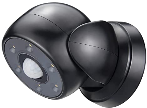 HONWELL Projecteur à LED avec détecteur de mouvement extérieur intérieur sans fil étanche à l'eau batterie extérieure projecteur lumière murale lumière de sécurité pour jardin porte couloir-Noir