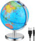 Illuminated World Globe with Stand Built- in LED Light Educational Globe Geographic Globes Night Light Nursery Deocr for Birtdhay