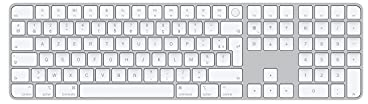 Apple Magic Keyboard avec Touch ID et pavé numérique : Bluetooth, Rechargeable. Compatible avec Les Ordinateurs Mac dotés d’Une Puce Apple ; Français, Touches Blanches