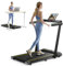 TOPUTURE Cinta de Correr Plegable, 2.5HP Hogar Cinta de Correr para el Debajo del Escritorio, Frecuencia Cardíaca,130 KG, 16KM/H, Dual Pantalla, Bocina Bluetooth, App (Negro - Sin inclinación)