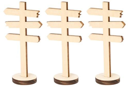 Decoración en miniatura, 3 piezas de madera para jardín, cartel de calle, accesorio de duende