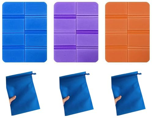 Thapncow 3 Pezzi Tappetino Pieghevole in Schiuma, Cuscino per Sedile da Campeggio per Esterni, Impermeabile Portatile Tappetino per Cuscino, per Sedile per Caccia Giardino Stadio Campeggio Picnic