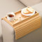 AUTUUCKEE Bamboo Sofa Arm Tray, Foldable Couch Cup Holder with Non-Slip Backing, Universal Fit for Drinks, Snacks, Remote Control