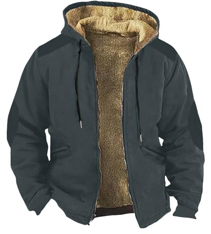 Genérico Abrigos Hombre, Mens Chamarras Parka Invierno, Acolchada Piel Plumas Largo, Tactica Montaña Anorak Leñador Talla Termica Impermeable Chaqueta de Trabajo para Hombre, L