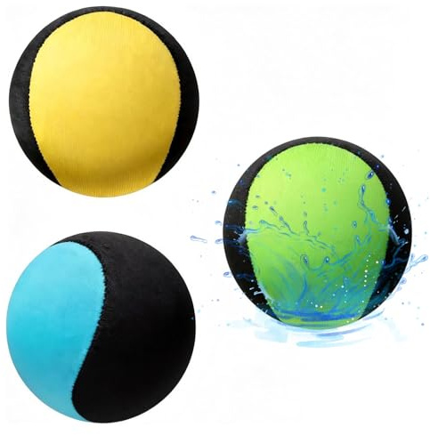 Cuackamily Pelota Agua 3 Pcs Bola de Rebote de Agua, Pelota de Salto de Agua Pelotas De Agua Reutilizables Juguete de Playa de 55 mm de diámetro Saltando sobre el Agua Juguetes acuáticos para niños