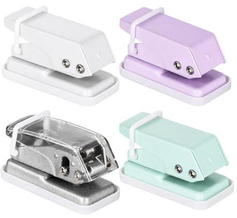 4PCS Mini Hole Punch, Single Hole Puncher, Mini Hole Huncher | Easy to Operate with Minimal, Versatile Applications, Durable Construction, Set Offers Versatile Color Options