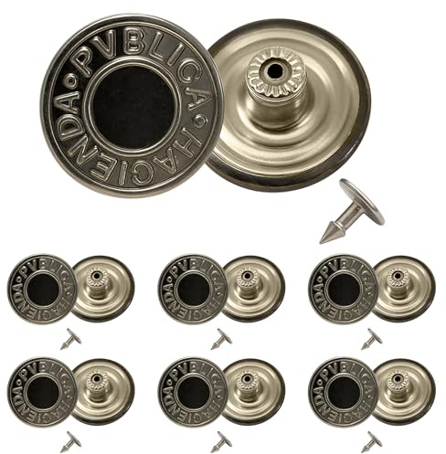 Trimming Shop Jeans Buttons 14mm Gunmetal 10 Pcs Replacement Durable Sew