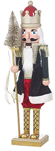 URBNLIVING Wooden Look Christmas Nutcracker Soldier Xmas Traditional Ornament Assorted Sizes (60cm, Green Tree)