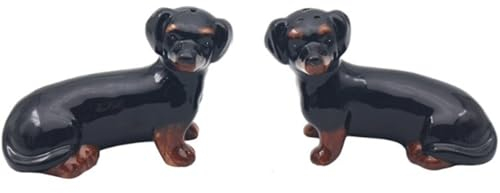 Lesser & Pavey Salt & Pepper Set for All Types of Kitchen | Ceramic Salt & Pepper Shaker Set | Lovely Salt & Pepper Pots | Salt Shaker & Pepper Shaker Suitable for Home (Dachshund)