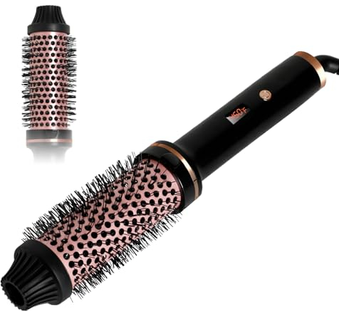 TANSHINE Thermal Brush, 38mm Elektrische Rundbürste Wärmebürste, Lockenbürste Warmluft und Volumizer, Haarstyling Stylingbürsten Mittlere Lange Haare, Heated Hot Round Curling Blowout Brush, Pink