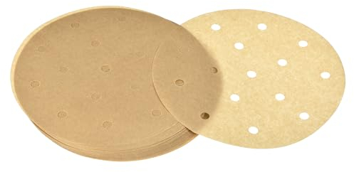 uxcell 100pcs Air Fryer Parchment Paper, 6 Inch Round Air Fryer Liner, Non-Stick Baking Paper for Air Fryers Bamboo Steamer, Brown
