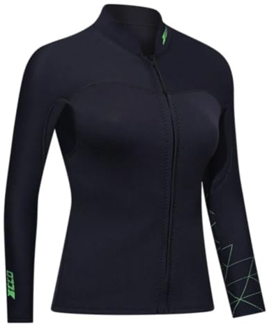 Veste de Combinaison en NéOprèNe de 3 Mm pour Femmes et Hommes, Veste à Manches Longues avec Fermeture éClair Avant pour Rester Au Chaud Lors De La PlongéE en Eau Froide, Le Surf,Women1,XL