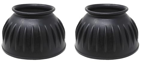 CHALLENGER Horse Rubber Overreach Hoof Protection Bell Boots 41HI02BK-L