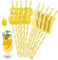 Molain 20Stück 3D Frucht Papier Strohhalme, Cocktail Strohhalme, Bunte Papier Trinkhalme Strohhalme Papier Strohhalme für Getränke für Bar Party Geburtstag Hochzeit Kalte Getränke Saft