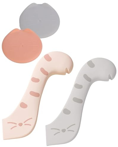 UYRVAPE 2pcs Tapa Latas Mascotas con 2 Cucharas, Universal Tapa de Silicona para Latas de Comida para Perros y Gatos Conjunto de Suministros de Latas de Comida para Mascotas Reutilizables