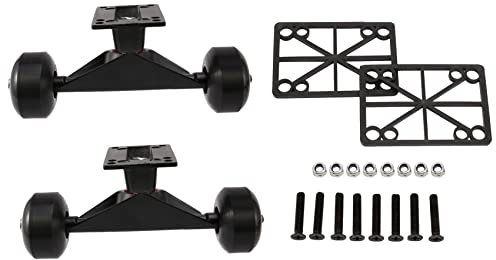ISTOVO 2 uppsättningar skateboard aluminium legering skateboard lastbilar gummi fyrhjul longboard delar mini cruiser, svart