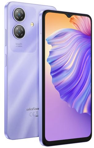Ulefone Android 14 Smartphone NOTE 21, 6,56'' HD+ Grande Schermo, 8GB RAM+128GB ROM, 13MP+8MP, DUAL SIM Cellulare, Batteria 5000mAh, Impronte Digitali+Riconoscimento Facciale, GPS, Viola