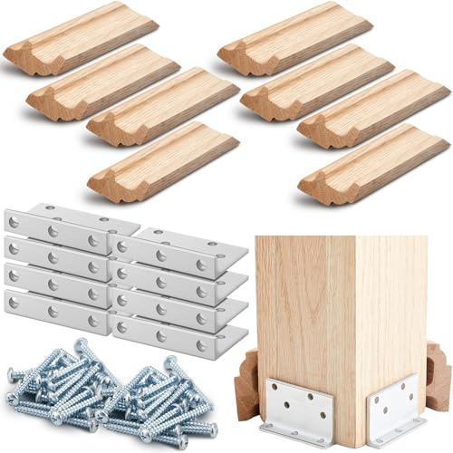 Blulu 2 Set 3-1/2 Newel Post Mounting Kit Deck Stair Floor Installation