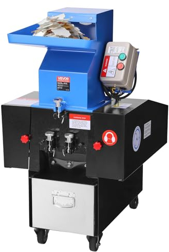 VEVOR Broyeur de Plastique, 2,2 KW, Machine de Broyage de Bouteilles en Plastique, Capacité 100 à 150 kg/h, 380 V, 50 Hz, Triphasé, avec Roues, Lame SDK-11, Maille 6 mm, pour PVC, ABS, Pet, PU, PEHD