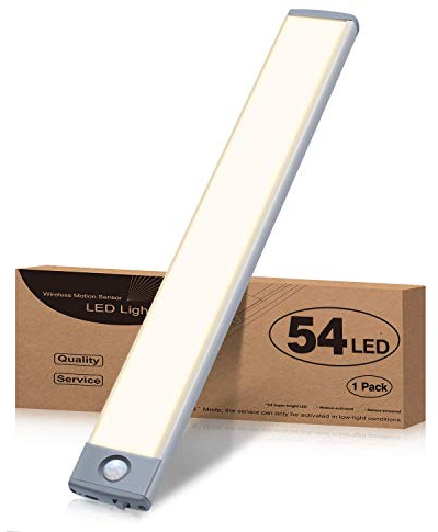 HIBOITEC 2 Pezzi Luce Armadio LED, Bianco Freddo Led per Armadio con Sensore, Magnetico Luce Lampada Led Sottopensile Cucina Ricaricabile per Cucina Scale