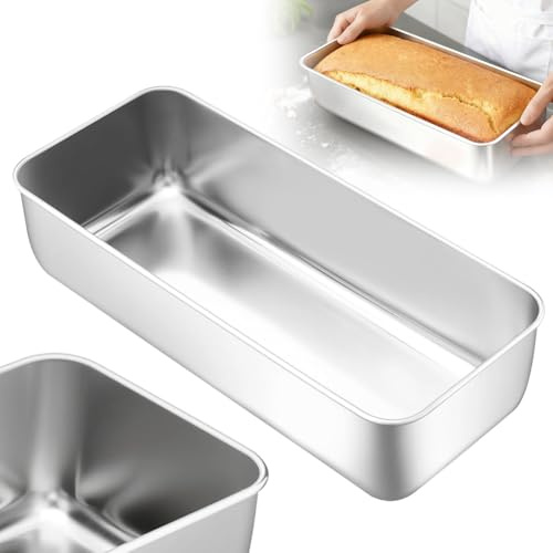 FARYODI Molde grande de 33 cm, molde para pan de acero inoxidable, molde rectangular para pan y tostadas, saludable y no tóxico, apto para lavavajillas