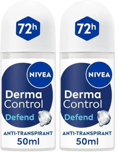 NIVEA - Bille Féminin Derma Control Defend - Déodorant 72H Anti-Transpirant Aisselles - Protection Anti-Démangeaisons - Acide Hyaluronique - Extra Confort - 0% Alcool - Peaux Sensibles - 50 ml