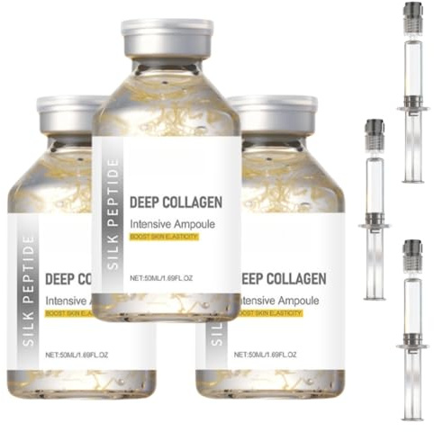 Ampoule d'essence de collagène intense aux peptides de soie, essence de collagène coréenne, lisse les rides, améliore l'élasticité et laisse la peau plus ferme, plus lisse et plus hydratée.