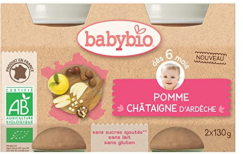 Babybio pomme châtaigne dès 6 mois 2x130g