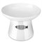 Yangbaga raised cat bowl ，4.8x6.4in Premium Ceramic Cat Food Bowl With Fish Motif，Tilt Angle Protect Cat's Spine, Stress Free, Backflow Prevention, Gift for Cat, White