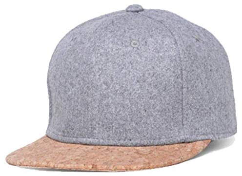 Classic Kork Snapback Cap mit geradem Shirm Cork (hellgrau)