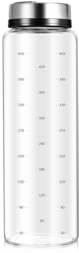 Doitool Sprinkler-Topf Aus Hochborosilikatglas GewüRzstreuer Mit Drehbarem Edelstahldeckel Ideal FüR Pfeffer Salz Und GewüRze 20.5 X 6.5 Cm FüR Zuhause Und KüChe