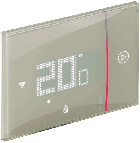 Bticino XM8002E WiFi angeschlossener Thermostat, New Smarther2 mit Netatmo, Sandfarbe, Temperaturregelung (kalt und Wärme) des Haushalts per Fernbedienung; Einbau, 2 Stränge