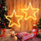 BrizLabs Sterne Weihnachtsbeleuchtung, 2 Stück 60 LED Warmweiß Leuchtstern Fensterdeko Batterie Weihnachtsdeko Lichterkette mit Timer für Fenster Innen Zimmer Balkon Geburtstag Party Hochzeit