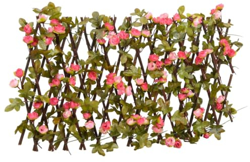 vidaXL Rankgitter mit Künstlichem Efeu 5 STK., Sichtschutz Pflegeleicht Erweiterbar, Spalier für Terrasse Balkon Garten, Efeuzaun Hecke, 180x20cm