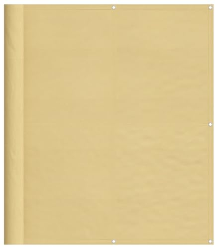 vidaXL Balkon Sichtschutz, Balkonbespannung mit Aluminium-Ösen, Balkonverkleidung Wasserfest, Balkonabdeckung Windschutz, Sandfarben 120x700cm 100% Polyester-Oxford