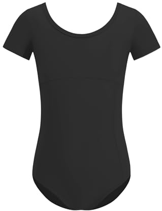 ZYXWVU Träningsoverall för flickor, klassisk dansbody för flickor, Svart, 4-6 anni (43in-47in)